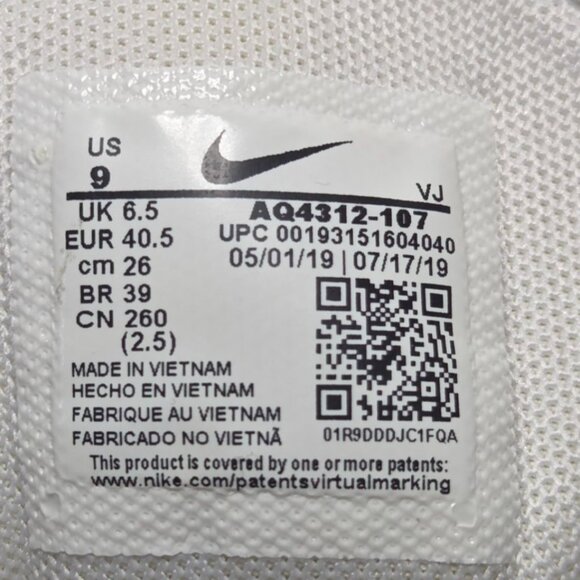 Nike Air Max Dia Womens Athletic Shoes Size 9 Ivory and Black Summit Lifted - Picture 7 of 8